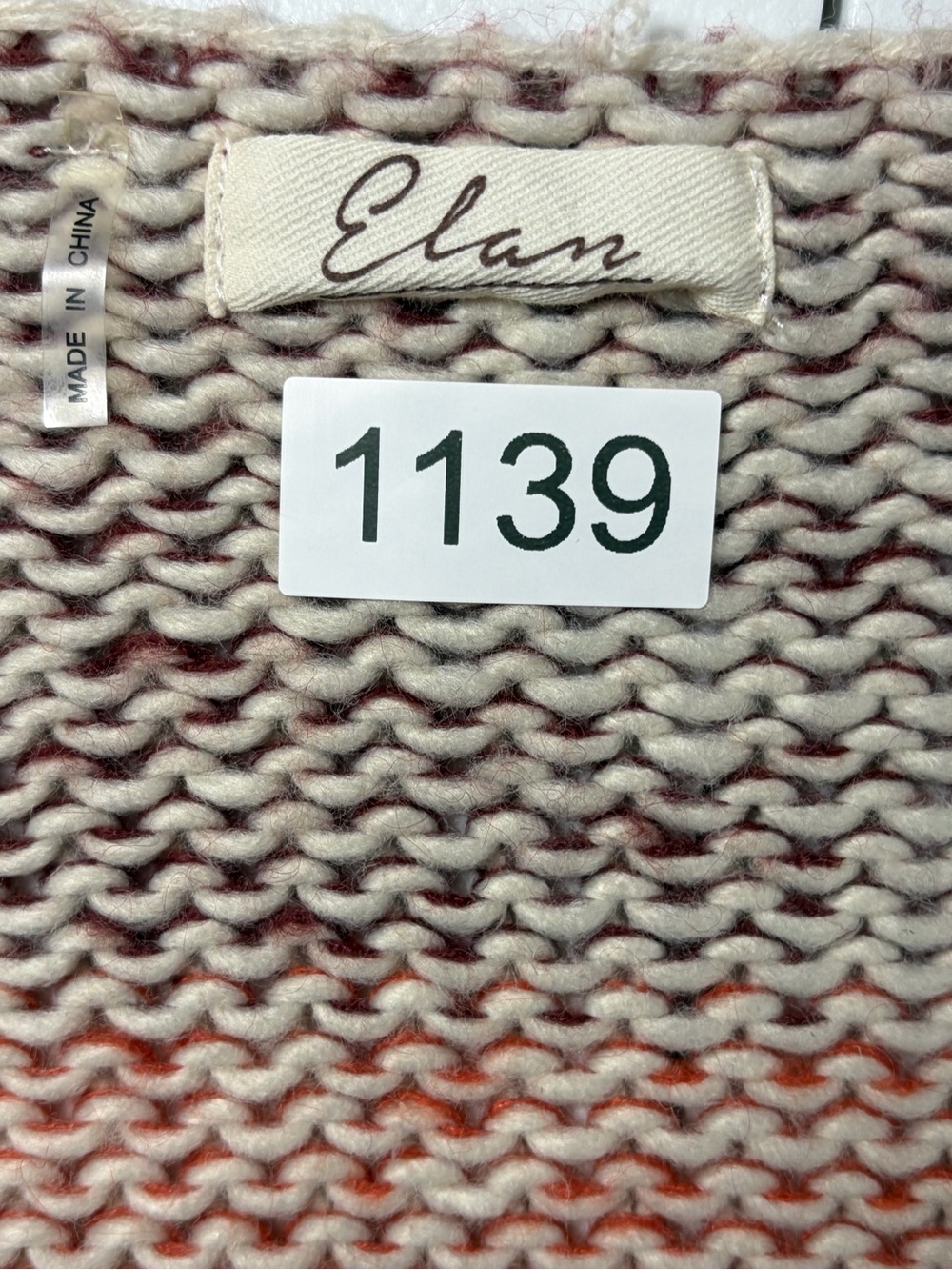 ELAN Open-Front Chunky Knit Bohemian Cardigan Sweater (M) - Picture 6 of 6
